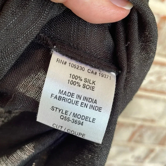 Joie Jaclyn Black 100% Silk Embroidered Balloon Sleeved Dress - Picture 6 of 10